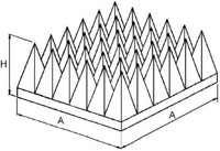 BPA-08 : пирамида поролоновая 60 х 60 х 20 см, 1-18 ГГц